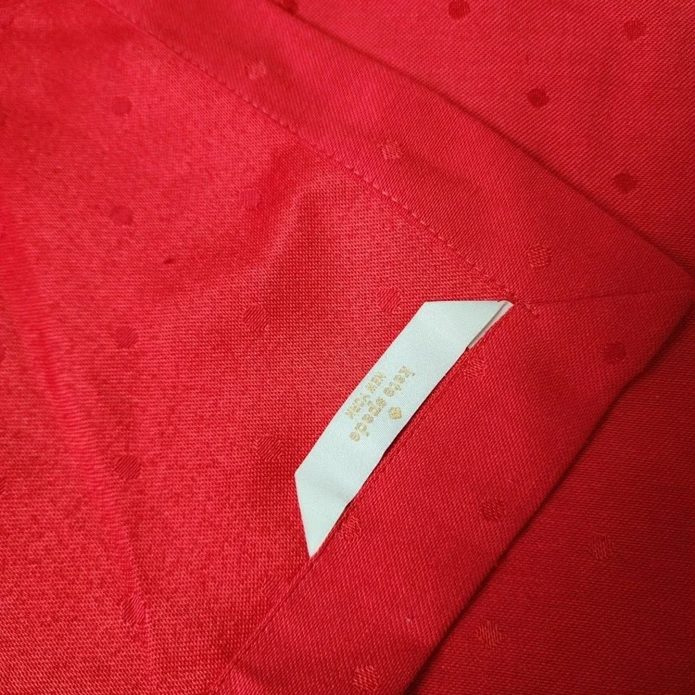 KATE SPADE lot of 2 Reusable Cloth Napkins Red Swiss Polka Dot‎ 20x20